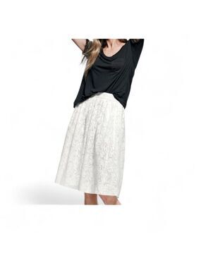 J. Crew White Floral Burnout Patio Skirt Size 2 A-Line Pockets